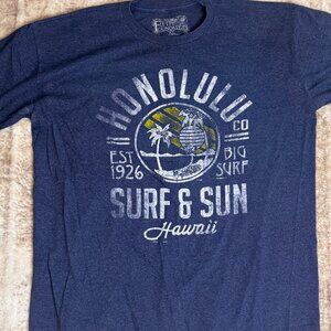 Honolulu Themed Blue T-shirt, XL